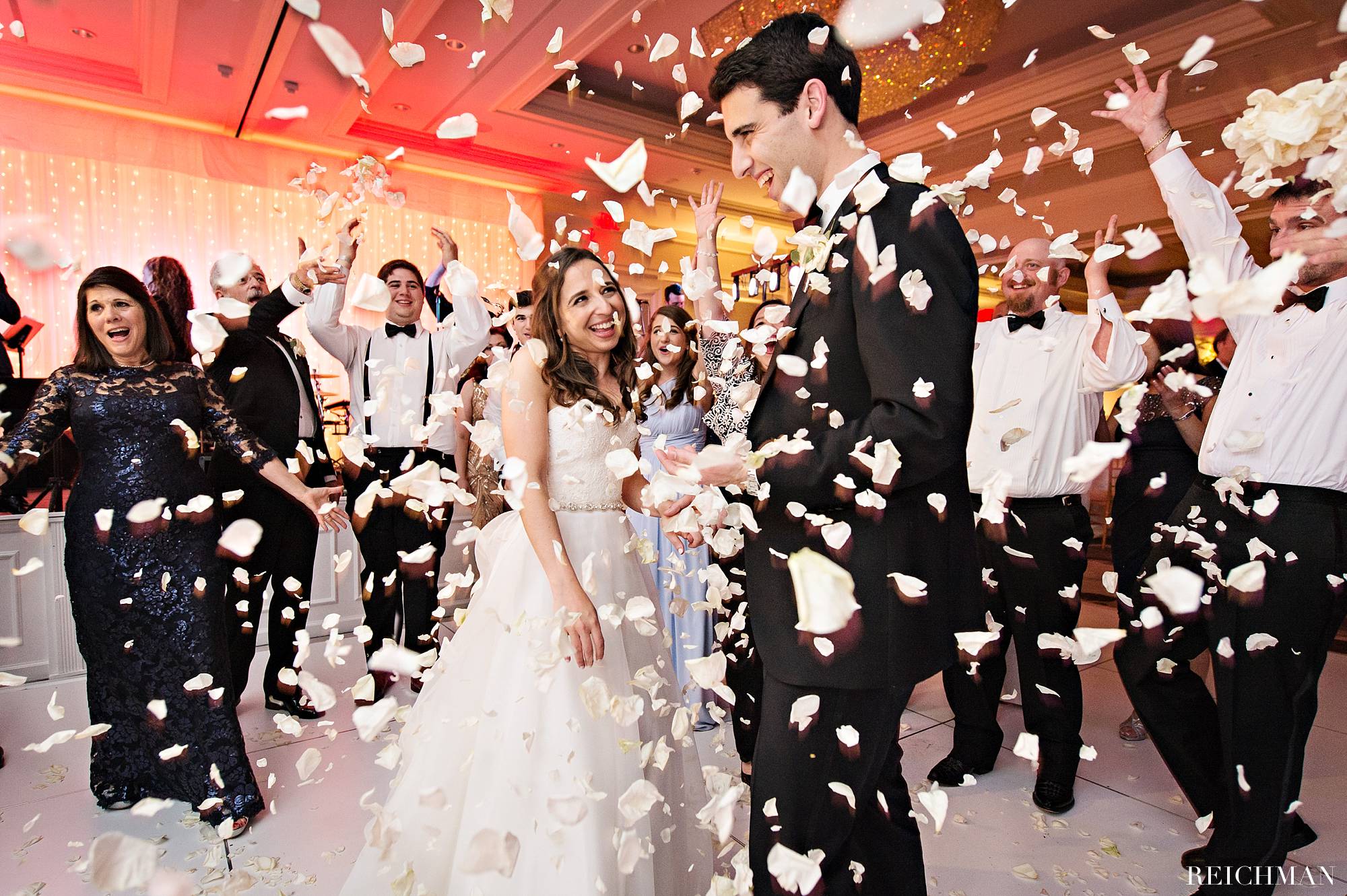 Atlanta wedding petal toss exit