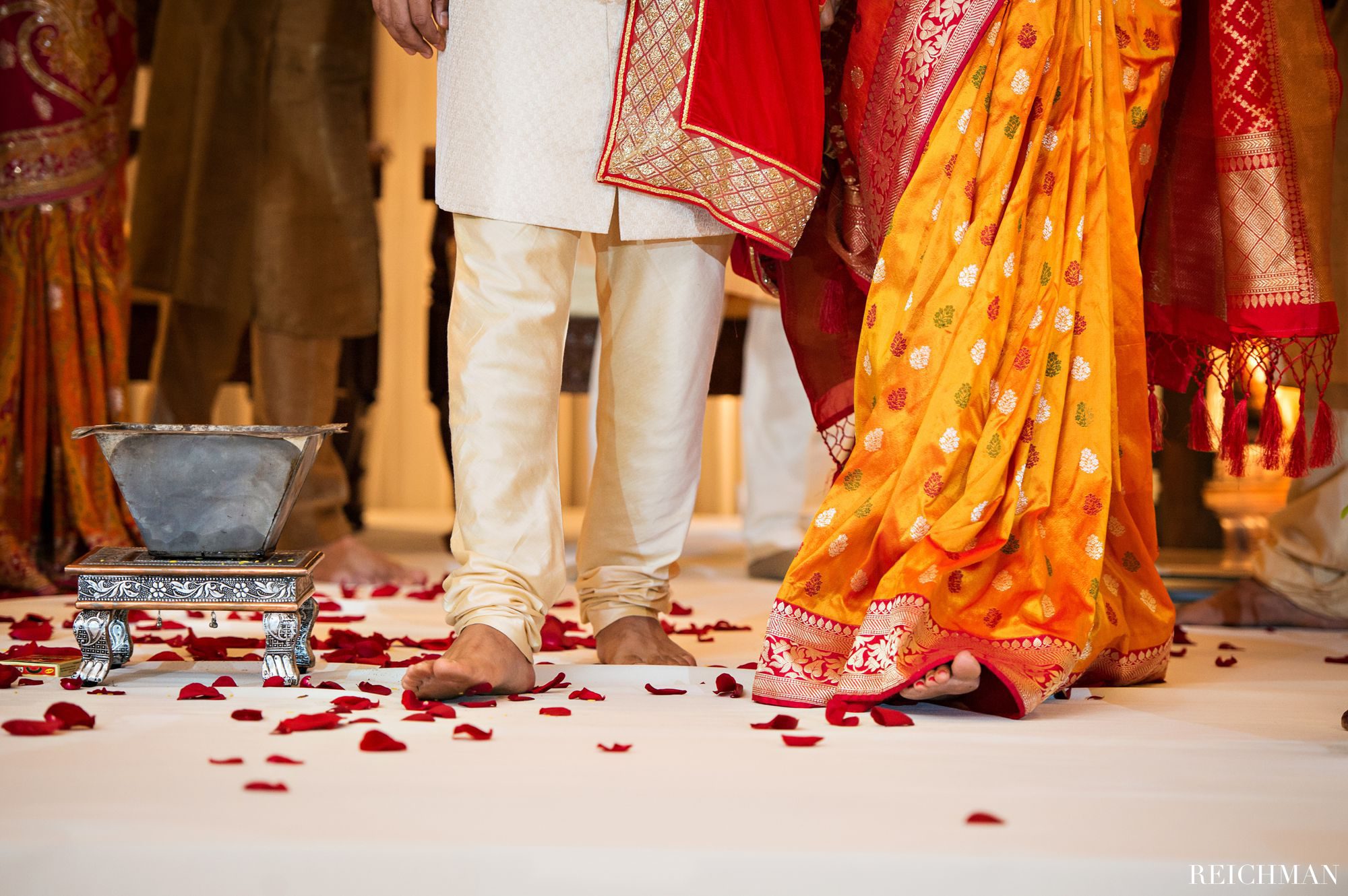 bride and groom steps Indian wedding ceremony