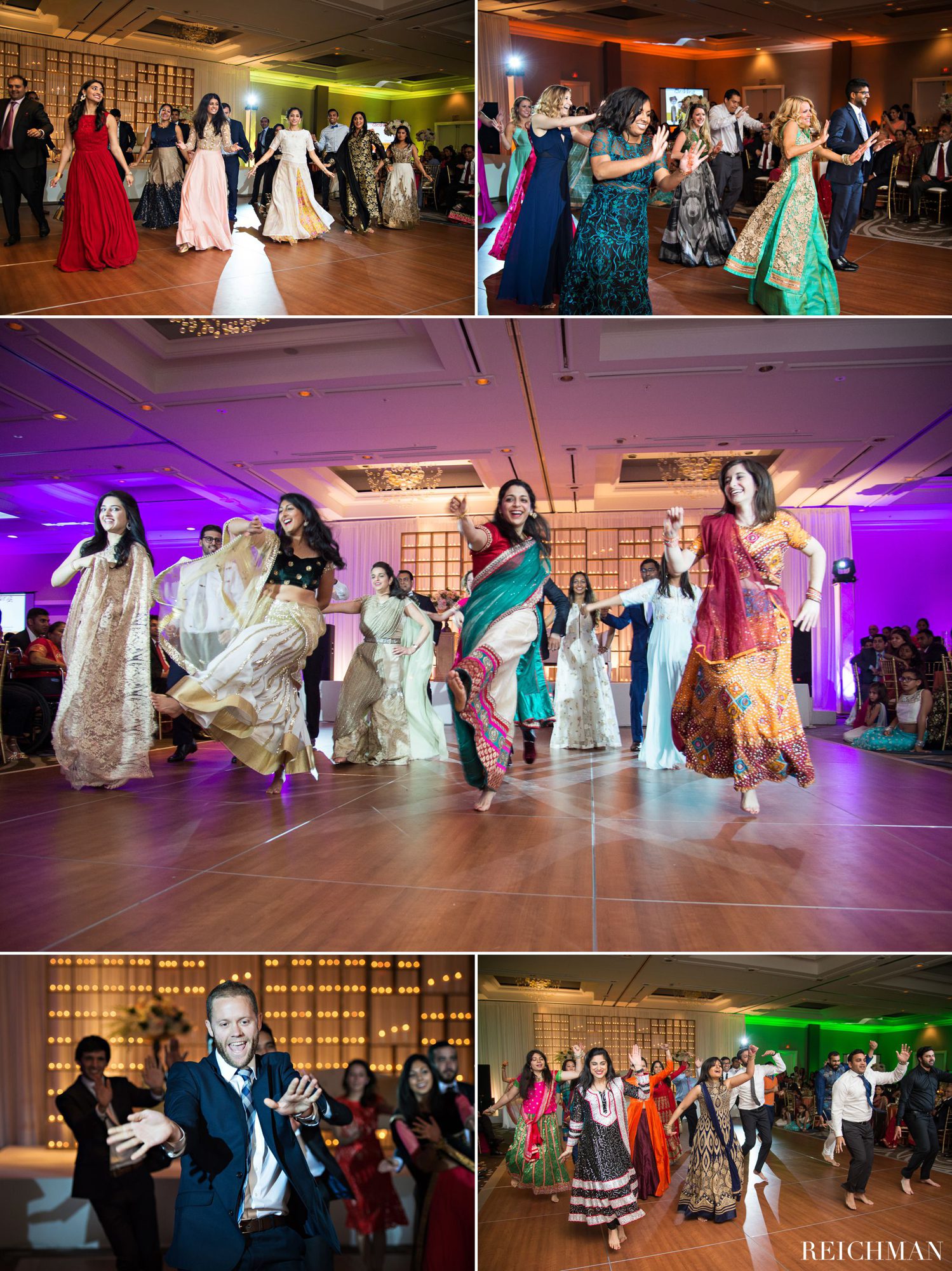 Indian wedding reception dance performance