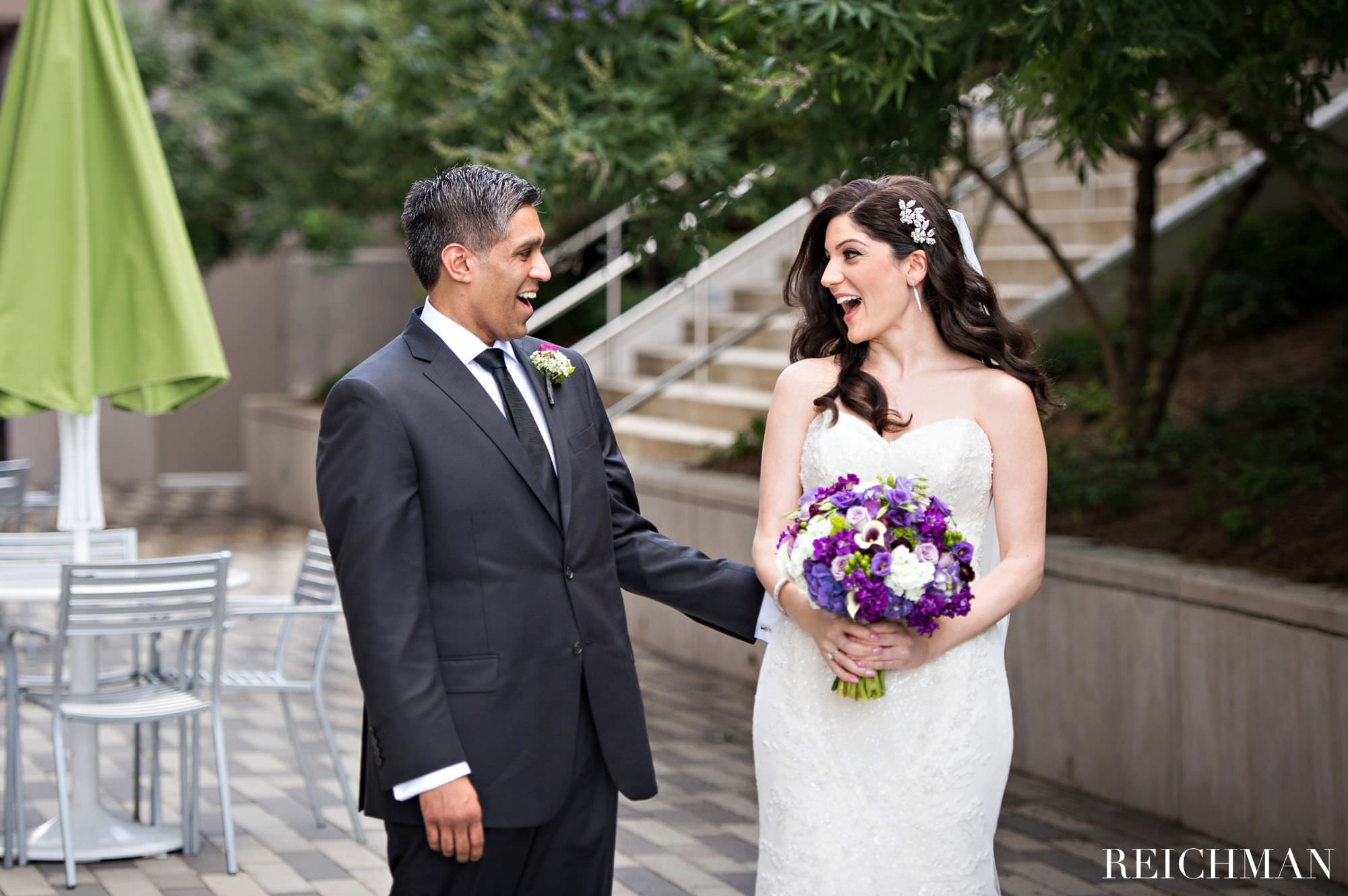 multicultural wedding and first look Ritz Buckhead